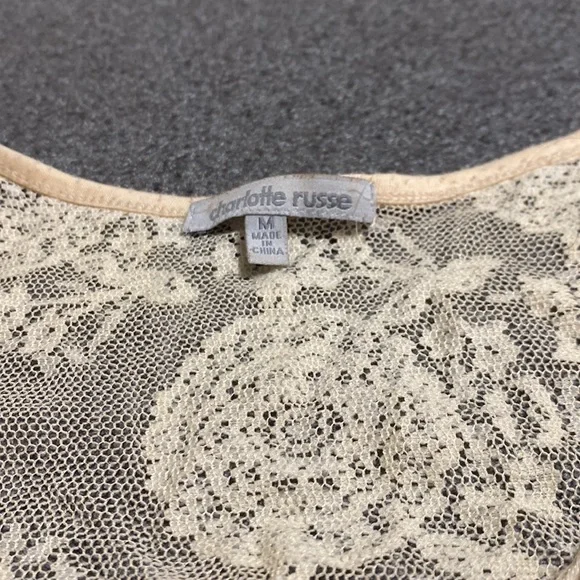 Charlotte Russe sheer lace tank top - Picture 3 of 3